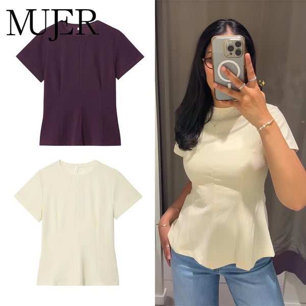 Effortless Ease Short Sleeve Streetwear Tank Top in premium blended polyester for modern women