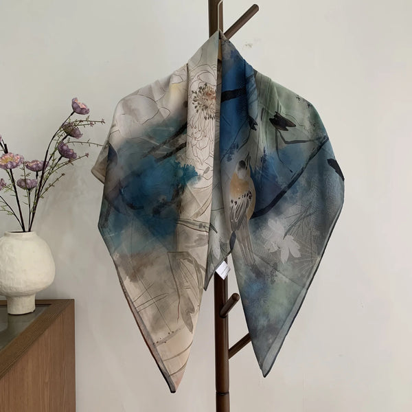 Vintage-Inspired French Square Scarf for Women