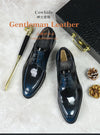 Detailed shot of the pigskin lining inside the leather Oxfords.
