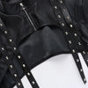 Chic cropped faux leather biker jacket for women with rivet detailing and slim fit, perfect for edgy streetwear style.