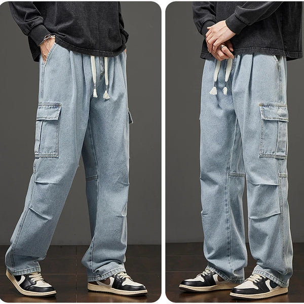 Durable denim jeans with a zip-fly closure, ideal for cool weather adventures.