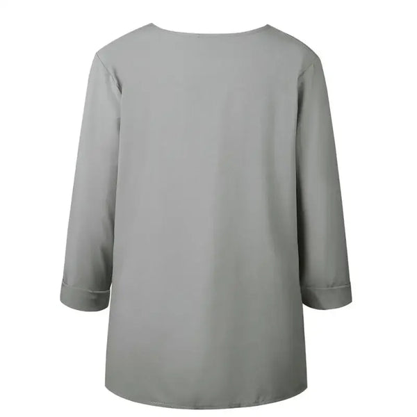 Elegant long sleeve office blouse for women in various colors, featuring a double-breasted closure and slim fit for professio