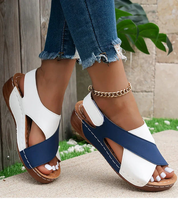 All-day comfort wedge sandals with adjustable strap and medium platform