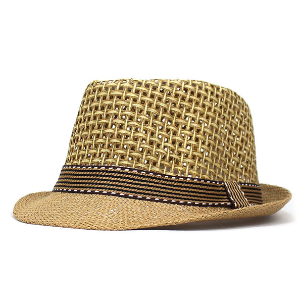 Lightweight and easy to maintain straw fedora hat for summer adventures.
