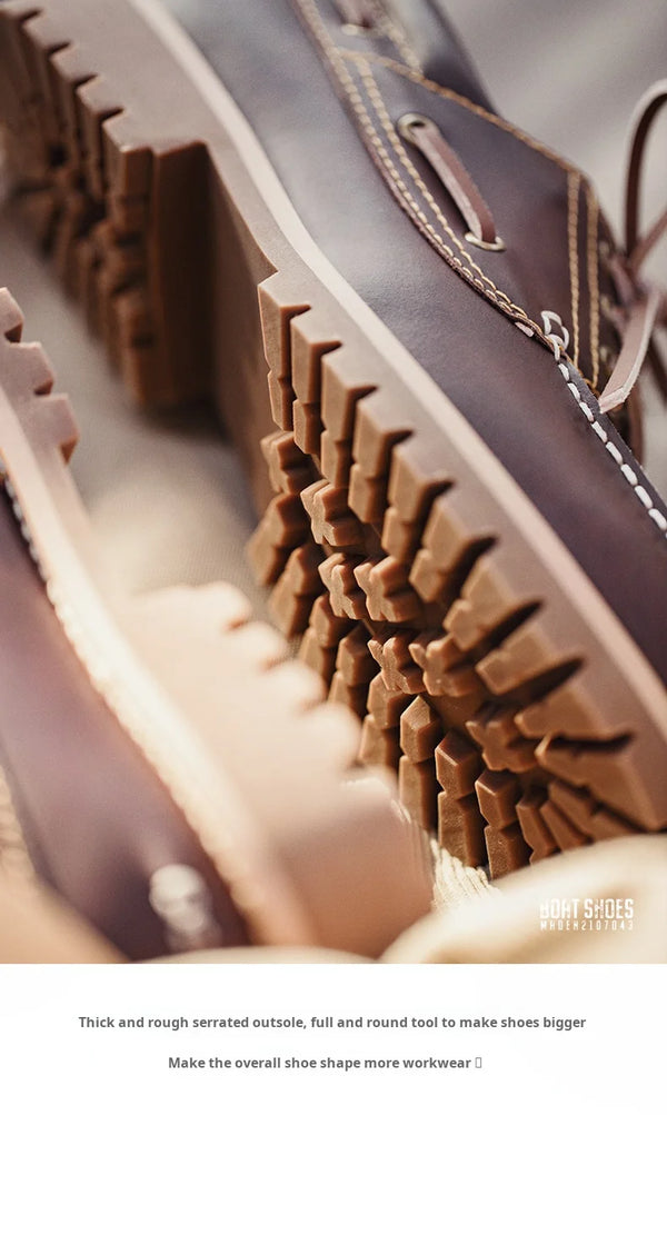 Classic derby lace-up shoes in red brown leather close-up