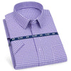 Classic plaid pattern short sleeve shirt for professional and casual wear