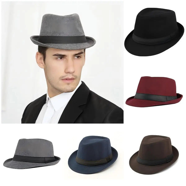 Classic wool fedora hat for men in dark grey, perfect for winter elegance.