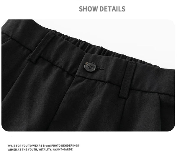 Casual wide leg business trousers for men in premium polyester, perfect for smart casual and office wear. Available in sizes