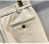 Cold-weather woolen trousers with elegant straight-leg shape
