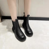 Chic Chelsea boots for women with thick sole, slip-on design, and durable rubber outsole, perfect for casual autumn wear.