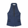 Sophisticated silk-texture halter top perfect for cocktail parties and soirées
