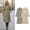 Timeless Elegance Double-Breasted Trench Coat with Belt in classic neutral color