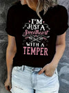 Statement graphic tee featuring Western-inspired Sweetheart With A Temper artwork in regular fit