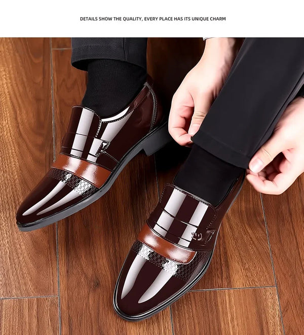 Elegant black leather shoes perfect for office wear.