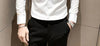 Elegant men's embroidered white long sleeve shirt with turn-down collar, perfect for casual and social events.