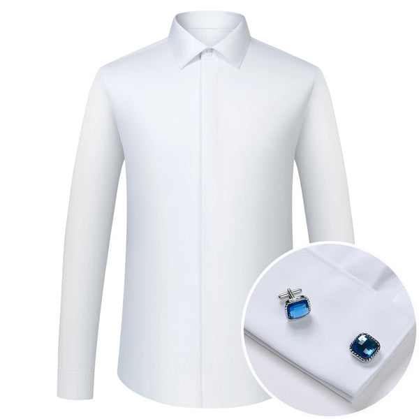 Professional French cuff dress shirt with included cufflinks for seamless boardroom to evening style