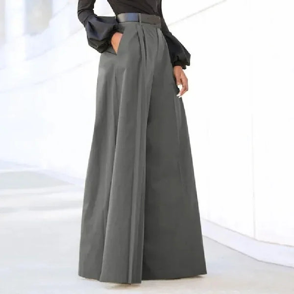 Comfy wide leg cropped linen pants for women in breathable nylon-cotton blend with pockets, perfect for casual and office wea