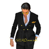 Elegant men's wedding suit featuring a double-breasted jacket and matching trousers, crafted from high-quality wool.