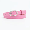 Chic round buckle women's belt in premium PU leather, stylish and versatile for jeans or dress outfits, elegant fashion acces