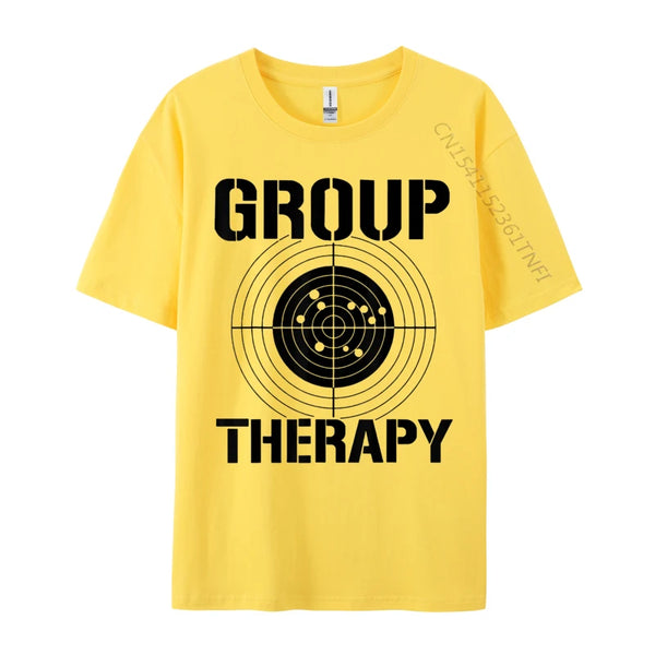 Vintage-Inspired 'Group Therapy' Men's Casual T-Shirt in premium cotton, perfect for casual outings and retro style.