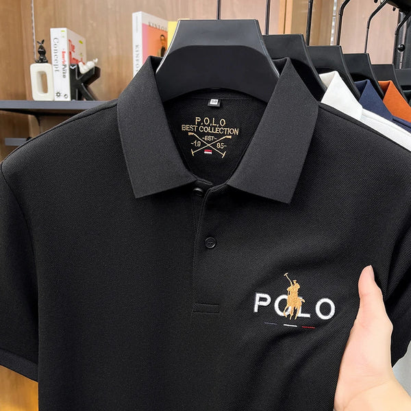 Classic short sleeve polo shirt featuring iconic pony detail and structured collar