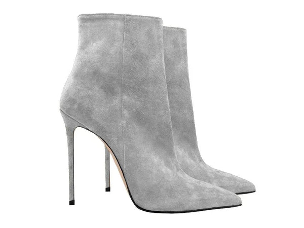 Comfortable high heel boots with a plush lining.