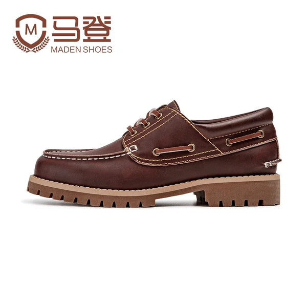 Versatile red brown leather derby shoes for all-day comfort