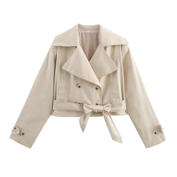 Sophisticated beige outerwear coat in heritage-inspired design