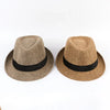 Versatile neutral fedora ideal for farmers market strolls.