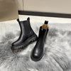 Chic Chelsea boots for women with thick sole, slip-on design, and durable rubber outsole, perfect for autumn and spring wear.