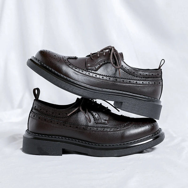 Comfortable and stylish black dress shoes for men.