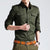Slim fit military shirts for men in army green and khaki, long sleeve, stylish for business and casual wear.