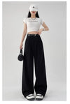 Chic high waist wide leg trousers with belt, perfect for office and casual wear, made from breathable polyester blend.
