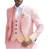 Elegant 3-piece men's suit for weddings, featuring a slim fit, single-breasted jacket, and pleated pants in premium fabric.