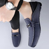 Premium brown leather loafers for men with breathable mesh lining.