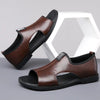 High-quality leather flat sandals for men with soft supportive insole