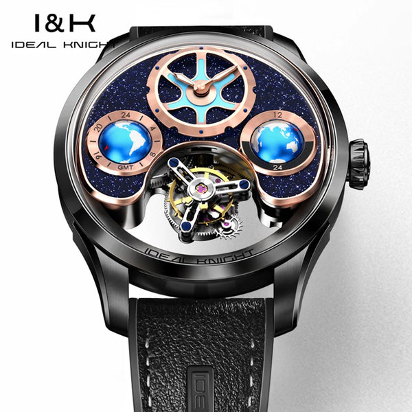 Global Voyager watch with a focus on its luxurious sapphire crystal.