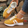 Women's lace-up sneakers with patchwork pattern and cushioned insole