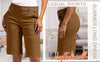 High-rise chino cargo shorts with side pockets and button front