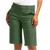 High-waisted shorts featuring cargo pockets and classic straight leg design