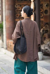Effortless Ease Cotton Linen Stand Collar Coat