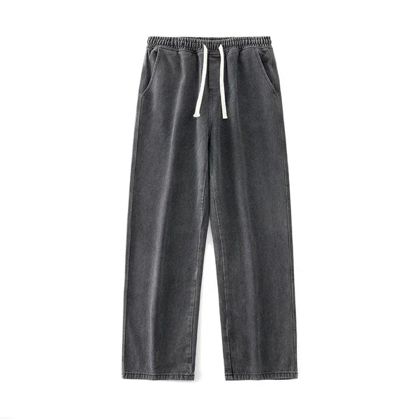 Premium cotton blend wide-leg jeans offering unrestricted movement and comfort