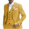 Elegant 3-piece men's suit for weddings, featuring a slim fit, single-breasted jacket, and pleated pants in premium fabric.