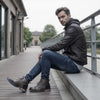Men's zippered ankle boots in premium leather with all-day comfort features