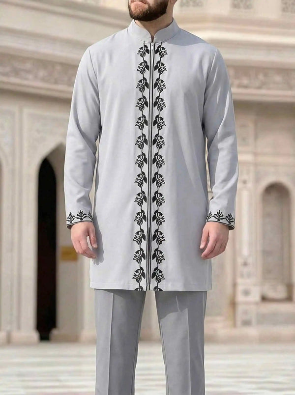 Back view of patchwork African heritage shirt displaying continuous pattern flow and design details