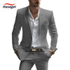 Elegant white summer suit for men, slim fit with notch lapel, perfect for weddings and business events, crafted from premium