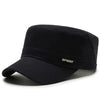 Gray adjustable flat cap with a sleek design.