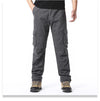 Men's cargo pants with elastic waist shown from front angle