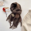 Warm imitation cashmere scarf in classic charcoal, perfect for both casual and business wear.