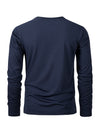 Men's long sleeve casual t-shirt in solid black, breathable polyester, O-neck, quick-drying, perfect for sports and lounging.